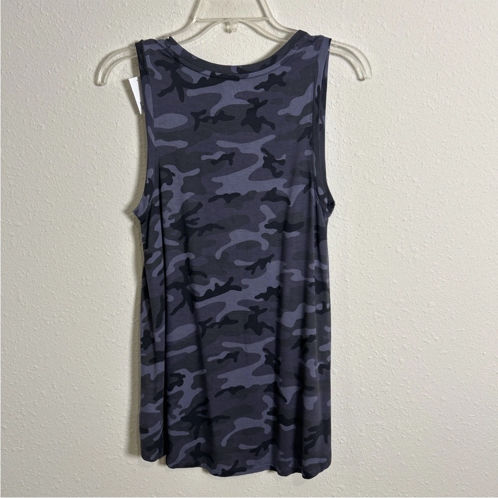 NWT Gap Luxe Knit Ribbed High Neck Pullover Tank Top Camouflage Women’s Small - Picture 5 of 7